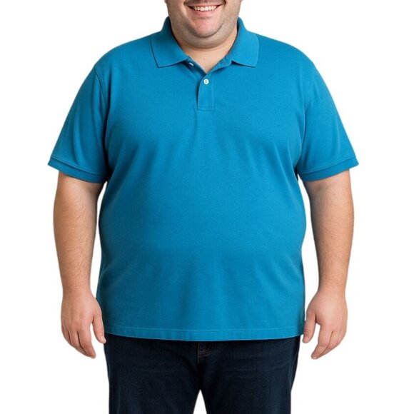 Harbor Bay 2XL Polo Shirt Mens Blue Cotton Short Sleeve Classic Fit - Picture 1 of 6